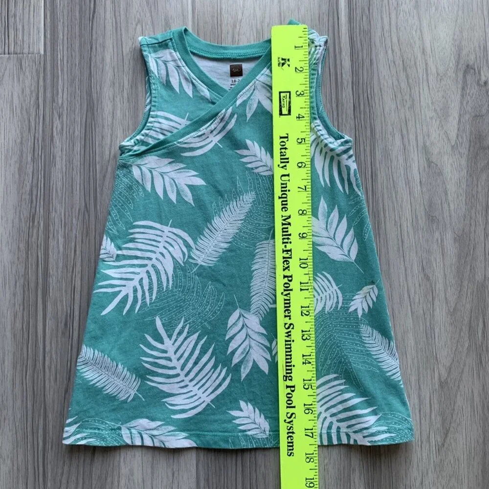Tea Collection Fern Leaf Wrap Neck Dress